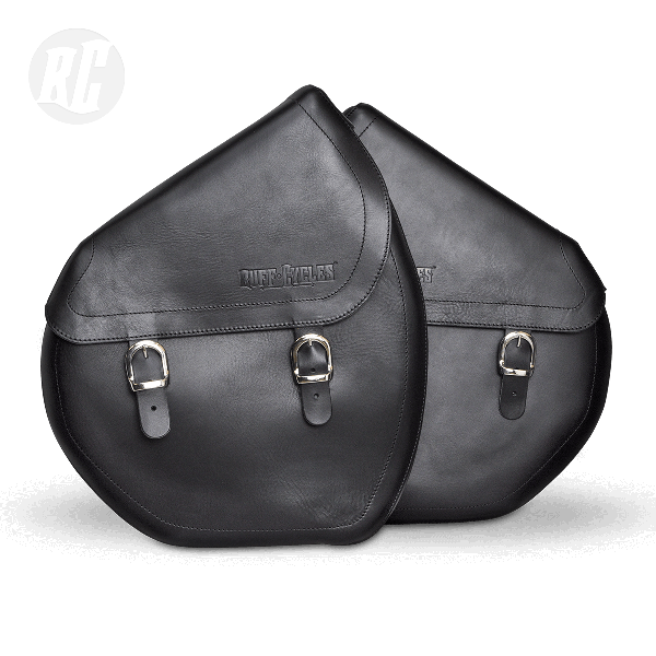 Ruff Cycles Saddle Bag Leather Right Black - The Ruffian