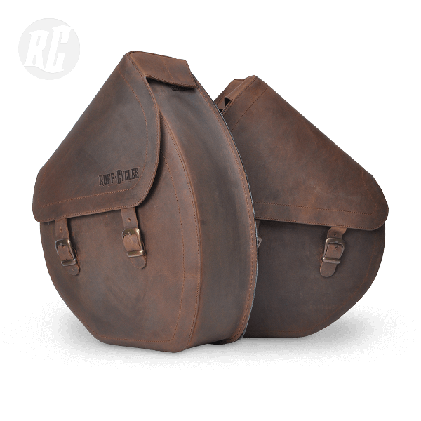 Ruff Cycles Saddle Bag Leather Left Brown - The Ruffian