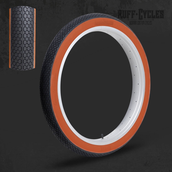 Tire Ruffer V2 26"x3.0 Orange Wall - Ruff Cycles